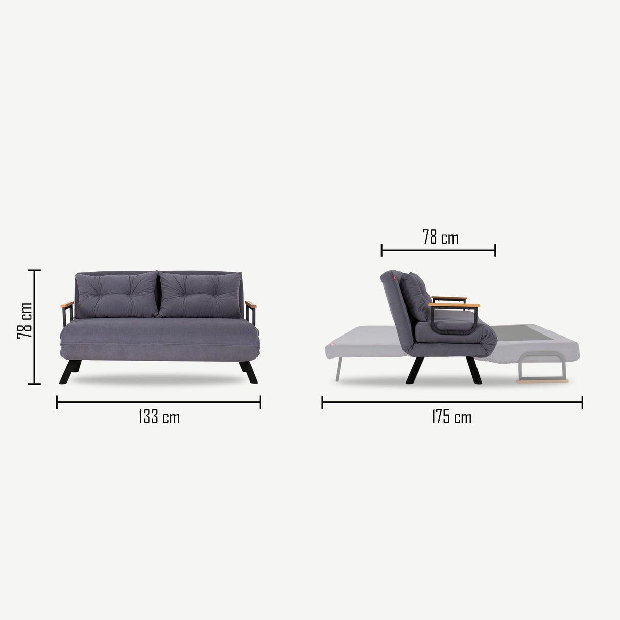 Canapea extensibilă 2 locuri Micic, Diverse culori, 133x50x41 cm - Gri deschis | SKU: 859FTN1274 | Canapea extensibilă 2 locuri Micic, 133x50x41 cm, varianta Gri deschis, produs pentru amenajarea locuinței, disponibil online în România la CasaMob