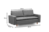 Canapea fixă 2 locuri Lungo, Diverse culori, 150x52x46 cm - Gri închis | SKU: 859FTN1277 | Canapea fixă 2 locuri Lungo, 150x52x46 cm, varianta Gri închis, produs pentru amenajarea locuinței, disponibil online în România la CasaMob