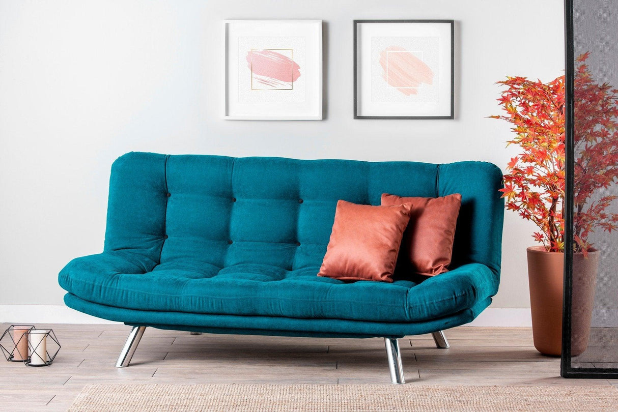 Canapea extensibilă 3 locuri Misa, Diverse culori, 200x105x95 cm - Verde petrol | SKU: 859FTN1317 | Canapea extensibilă 3 locuri Misa, 200x105x95 cm, varianta Verde petrol, produs pentru amenajarea locuinței, disponibil online în România la CasaMob