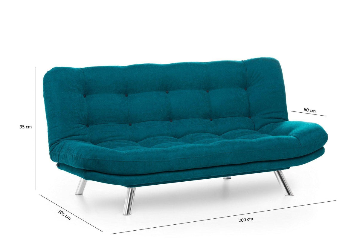 Canapea extensibilă 3 locuri Misa, Diverse culori, 200x105x95 cm - Verde petrol | SKU: 859FTN1317 | Canapea extensibilă 3 locuri Misa, 200x105x95 cm, varianta Verde petrol, produs pentru amenajarea locuinței, disponibil online în România la CasaMob