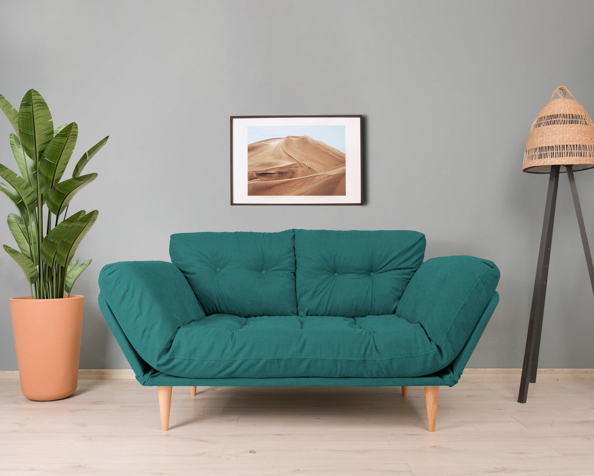 Canapea extensibilă 3 locuri Nina, Diverse culori, 120x60x40 cm - Verde petrol | SKU: 859FTN1353 | Canapea extensibilă 3 locuri Nina, 120x60x40 cm, varianta Verde petrol, produs pentru amenajarea locuinței, disponibil online în România la CasaMob