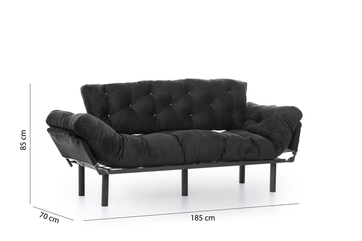 Canapea extensibilă 3 locuri Nitta Triple, Diverse culori, 185x70x85 cm - Negru | SKU: 859FTN1357 | Canapea extensibilă 3 locuri Nitta Triple, 185x70x85 cm, varianta Negru, produs pentru amenajarea locuinței, disponibil online în România la CasaMob