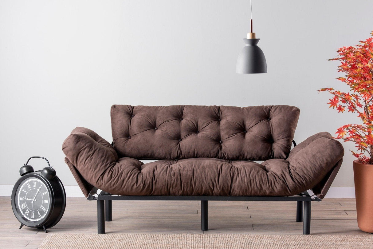 Canapea extensibilă 3 locuri Nitta Triple, Diverse culori, 185x70x85 cm - Maro | SKU: 859FTN1359 | Canapea extensibilă 3 locuri Nitta Triple, 185x70x85 cm, varianta Maro, produs pentru amenajarea locuinței, disponibil online în România la CasaMob