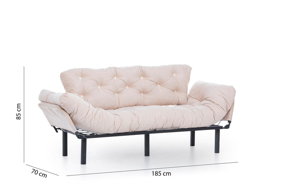 Canapea extensibilă 3 locuri Nitta Triple, Diverse culori, 185x70x85 cm - Crem | SKU: 859FTN1360 | Canapea extensibilă 3 locuri Nitta Triple, 185x70x85 cm, varianta Crem, produs pentru amenajarea locuinței, disponibil online în România la CasaMob