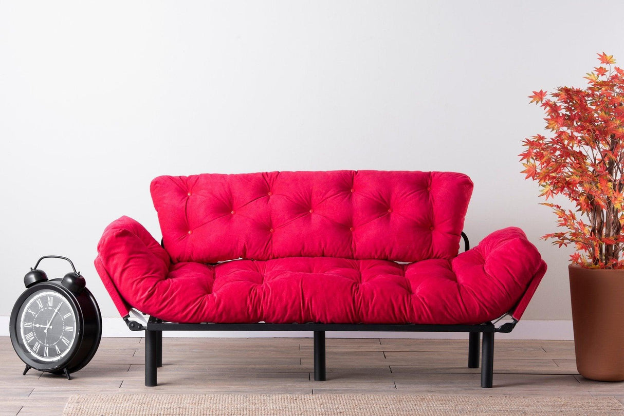 Canapea extensibilă 3 locuri Nitta Triple, Diverse culori, 185x70x85 cm - Fucsia | SKU: 859FTN1361 | Canapea extensibilă 3 locuri Nitta Triple, 185x70x85 cm, varianta Fucsia, produs pentru amenajarea locuinței, disponibil online în România la CasaMob