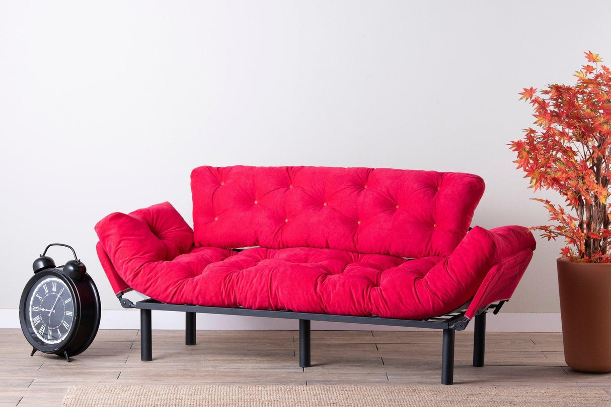 Canapea extensibilă 3 locuri Nitta Triple, Diverse culori, 185x70x85 cm - Fucsia | SKU: 859FTN1361 | Canapea extensibilă 3 locuri Nitta Triple, 185x70x85 cm, varianta Fucsia, produs pentru amenajarea locuinței, disponibil online în România la CasaMob