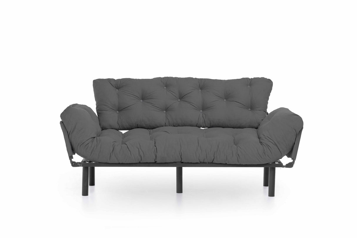 Canapea extensibilă 3 locuri Nitta Triple, Diverse culori, 185x70x85 cm - Gri închis | SKU: 859FTN1362 | Canapea extensibilă 3 locuri Nitta Triple, 185x70x85 cm, varianta Gri închis, produs pentru amenajarea locuinței, disponibil online în România la CasaMob