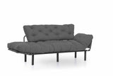 Canapea extensibilă 3 locuri Nitta Triple, Diverse culori, 185x70x85 cm - Gri închis | SKU: 859FTN1362 | Canapea extensibilă 3 locuri Nitta Triple, 185x70x85 cm, varianta Gri închis, produs pentru amenajarea locuinței, disponibil online în România la CasaMob