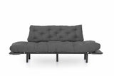 Canapea extensibilă 3 locuri Nitta Triple, Diverse culori, 185x70x85 cm - Gri închis | SKU: 859FTN1362 | Canapea extensibilă 3 locuri Nitta Triple, 185x70x85 cm, varianta Gri închis, produs pentru amenajarea locuinței, disponibil online în România la CasaMob