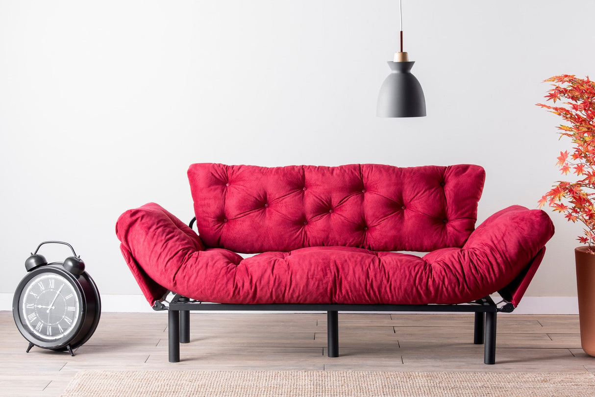 Canapea extensibilă 3 locuri Nitta Triple, Diverse culori, 185x70x85 cm - Bordo | SKU: 859FTN1363 | Canapea extensibilă 3 locuri Nitta Triple, 185x70x85 cm, varianta Bordo, produs pentru amenajarea locuinței, disponibil online în România la CasaMob
