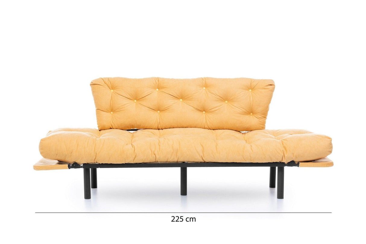 Canapea extensibilă 3 locuri Nitta Triple, Diverse culori, 185x70x85 cm - Muștar | SKU: 859FTN1364 | Canapea extensibilă 3 locuri Nitta Triple, 185x70x85 cm, varianta Muștar, produs pentru amenajarea locuinței, disponibil online în România la CasaMob
