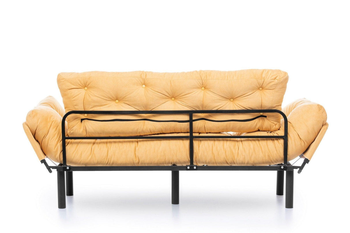 Canapea extensibilă 3 locuri Nitta Triple, Diverse culori, 185x70x85 cm - Muștar | SKU: 859FTN1364 | Canapea extensibilă 3 locuri Nitta Triple, 185x70x85 cm, varianta Muștar, produs pentru amenajarea locuinței, disponibil online în România la CasaMob