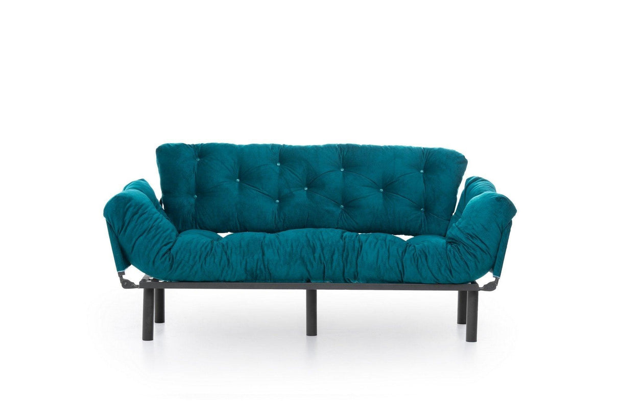 Canapea extensibilă 3 locuri Nitta Triple, Diverse culori, 185x70x85 cm - Verde petrol | SKU: 859FTN1365 | Canapea extensibilă 3 locuri Nitta Triple, 185x70x85 cm, varianta Verde petrol, produs pentru amenajarea locuinței, disponibil online în România la CasaMob