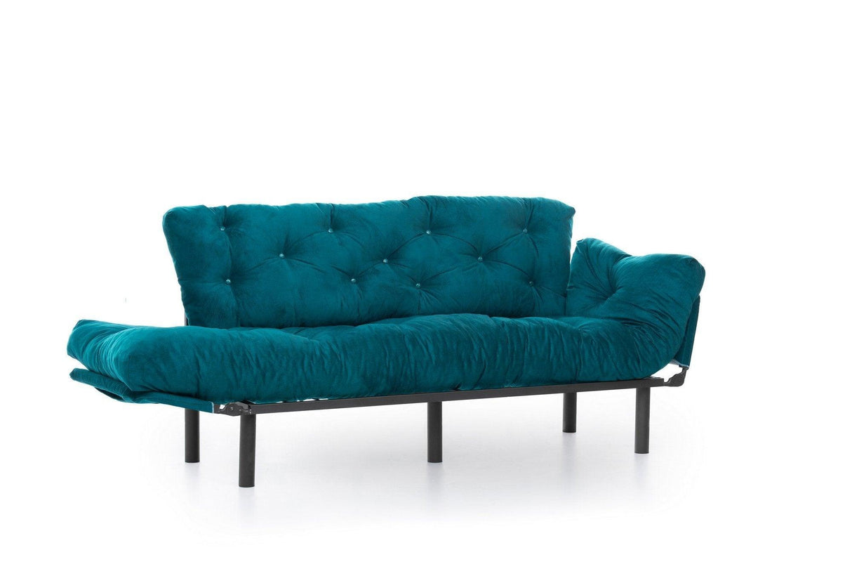 Canapea extensibilă 3 locuri Nitta Triple, Diverse culori, 185x70x85 cm - Verde petrol | SKU: 859FTN1365 | Canapea extensibilă 3 locuri Nitta Triple, 185x70x85 cm, varianta Verde petrol, produs pentru amenajarea locuinței, disponibil online în România la CasaMob