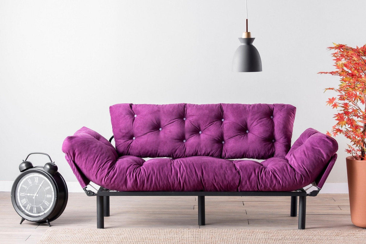 Canapea extensibilă 3 locuri Nitta Triple, Diverse culori, 185x70x85 cm - Mov | SKU: 859FTN1366 | Canapea extensibilă 3 locuri Nitta Triple, 185x70x85 cm, varianta Mov, produs pentru amenajarea locuinței, disponibil online în România la CasaMob
