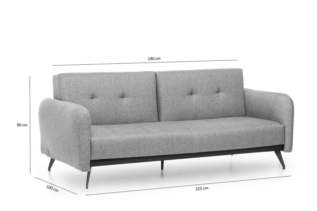 Canapea extensibilă 3 locuri Ron, Diverse culori, 190x65x43 cm - Gri deschis | SKU: 859FTN1369 | Canapea extensibilă 3 locuri Ron, 190x65x43 cm, varianta Gri deschis, produs pentru amenajarea locuinței, disponibil online în România la CasaMob