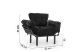 Fotoliu Extensibil Mocca, Negru