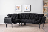 Canapea extensibilă de colț Mocca, interschimbabil, Diverse culori, 147x53x45 cm - Negru | SKU: 859FTN2007 | Canapea extensibilă de colț Mocca, interschimbabil, 147x53x45 cm, varianta Negru, produs pentru amenajarea locuinței, disponibil online în România la CasaMob