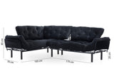 Canapea extensibilă de colț Mocca, interschimbabil, Diverse culori, 147x53x45 cm - Negru | SKU: 859FTN2007 | Canapea extensibilă de colț Mocca, interschimbabil, 147x53x45 cm, varianta Negru, produs pentru amenajarea locuinței, disponibil online în România la CasaMob