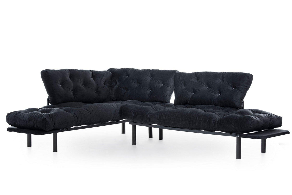 Canapea extensibilă de colț Mocca, interschimbabil, Diverse culori, 147x53x45 cm - Negru | SKU: 859FTN2007 | Canapea extensibilă de colț Mocca, interschimbabil, 147x53x45 cm, varianta Negru, produs pentru amenajarea locuinței, disponibil online în România la CasaMob