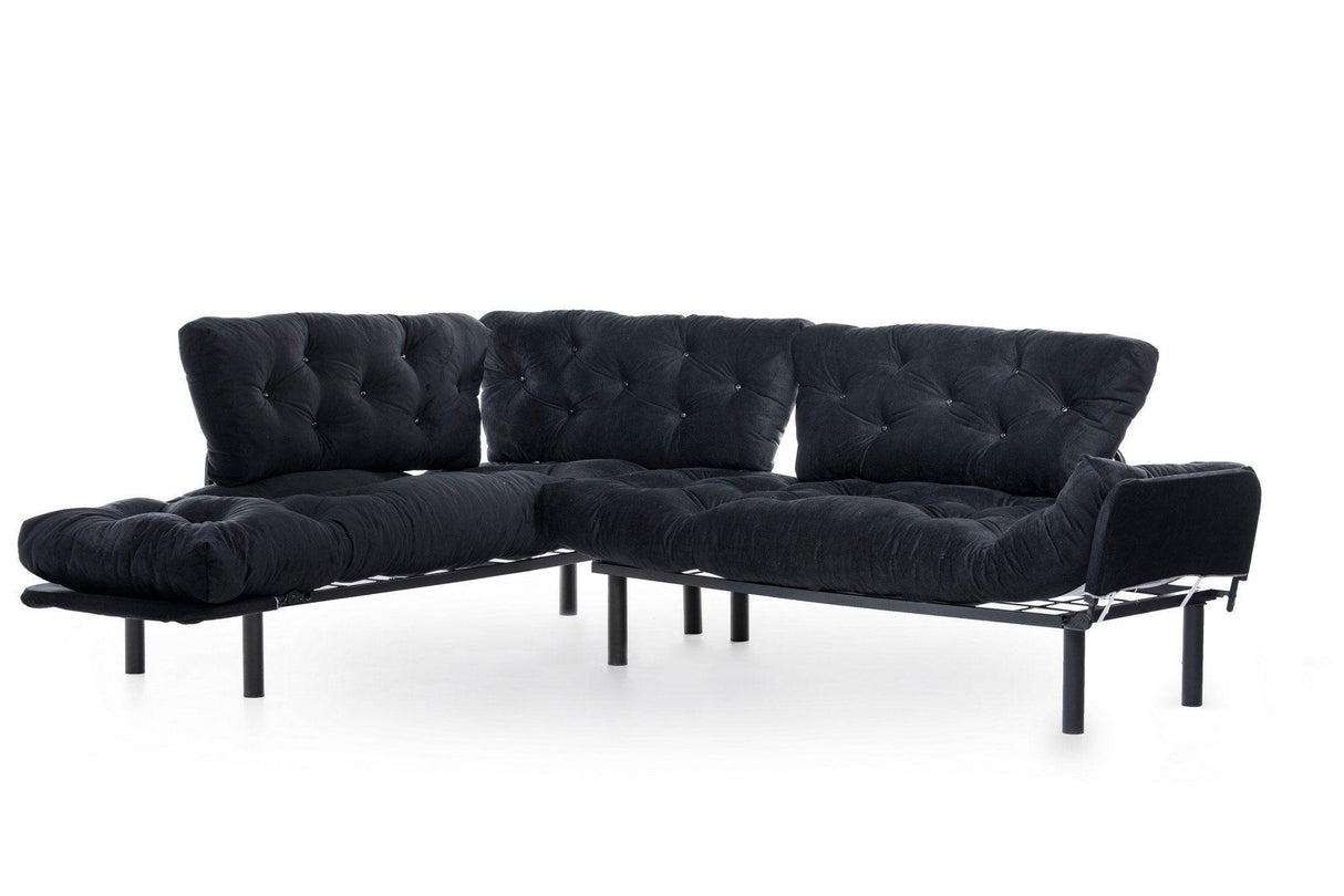Canapea extensibilă de colț Mocca, interschimbabil, Diverse culori, 147x53x45 cm - Negru | SKU: 859FTN2007 | Canapea extensibilă de colț Mocca, interschimbabil, 147x53x45 cm, varianta Negru, produs pentru amenajarea locuinței, disponibil online în România la CasaMob