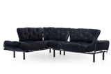 Canapea extensibilă de colț Mocca, interschimbabil, Diverse culori, 147x53x45 cm - Negru | SKU: 859FTN2007 | Canapea extensibilă de colț Mocca, interschimbabil, 147x53x45 cm, varianta Negru, produs pentru amenajarea locuinței, disponibil online în România la CasaMob