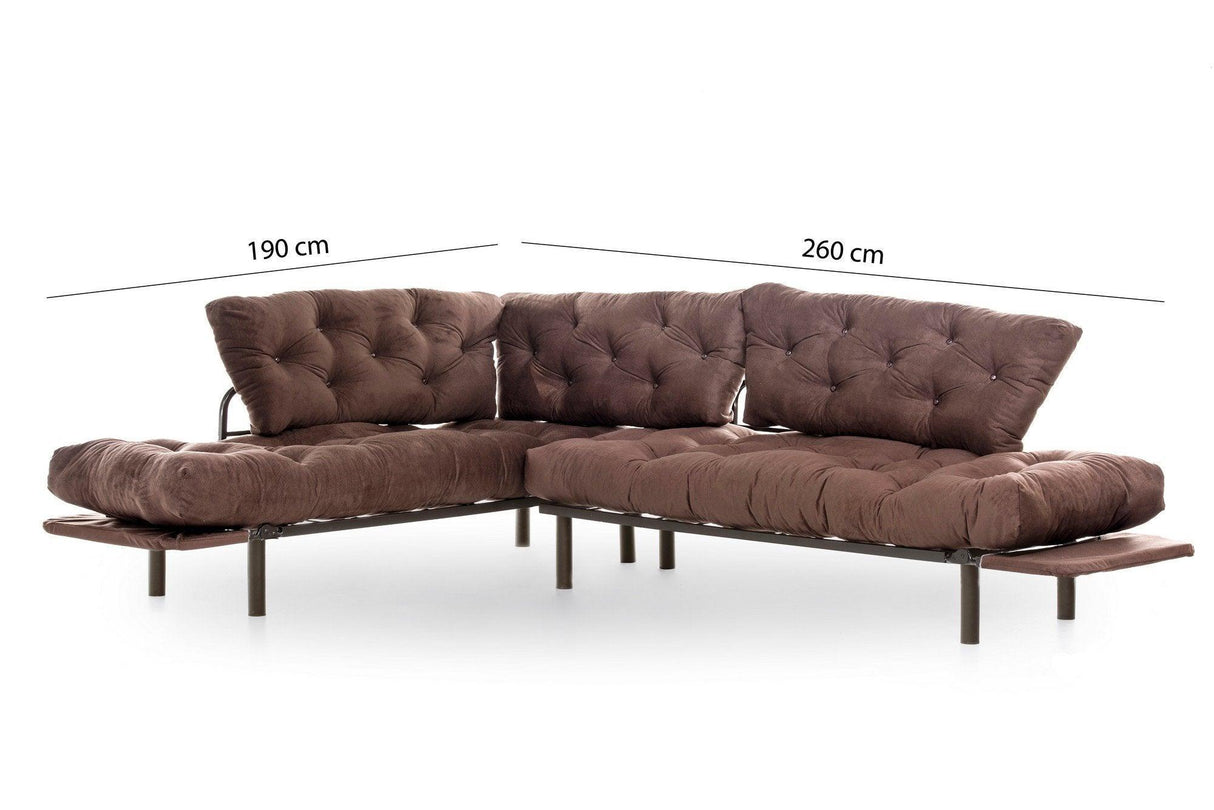 Canapea extensibilă de colț Mocca, interschimbabil, Diverse culori, 147x53x45 cm - Maro | SKU: 859FTN2009 | Canapea extensibilă de colț Mocca, interschimbabil, 147x53x45 cm, varianta Maro, produs pentru amenajarea locuinței, disponibil online în România la CasaMob