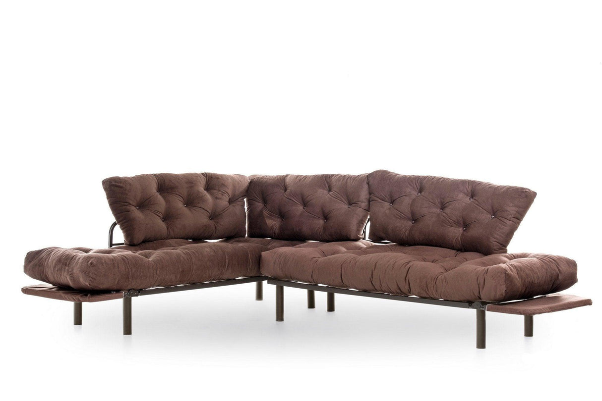 Canapea extensibilă de colț Mocca, interschimbabil, Diverse culori, 147x53x45 cm - Maro | SKU: 859FTN2009 | Canapea extensibilă de colț Mocca, interschimbabil, 147x53x45 cm, varianta Maro, produs pentru amenajarea locuinței, disponibil online în România la CasaMob