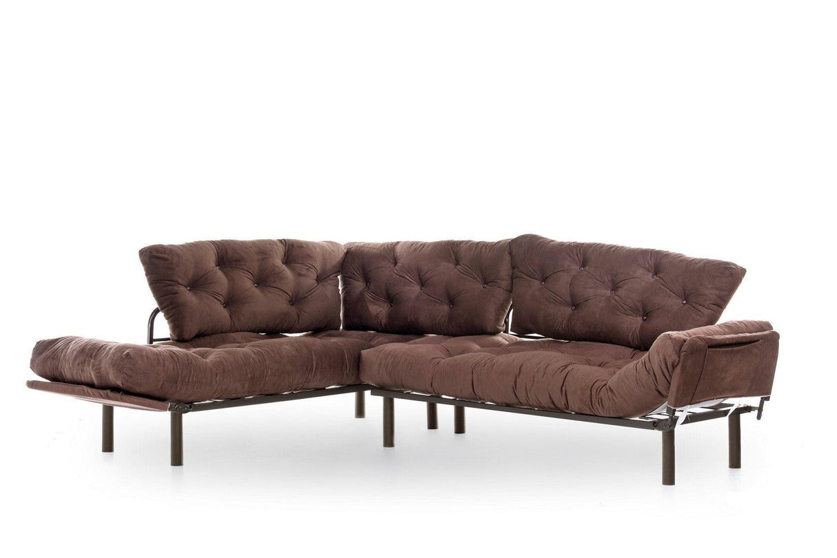 Canapea extensibilă de colț Mocca, interschimbabil, Diverse culori, 147x53x45 cm - Maro | SKU: 859FTN2009 | Canapea extensibilă de colț Mocca, interschimbabil, 147x53x45 cm, varianta Maro, produs pentru amenajarea locuinței, disponibil online în România la CasaMob