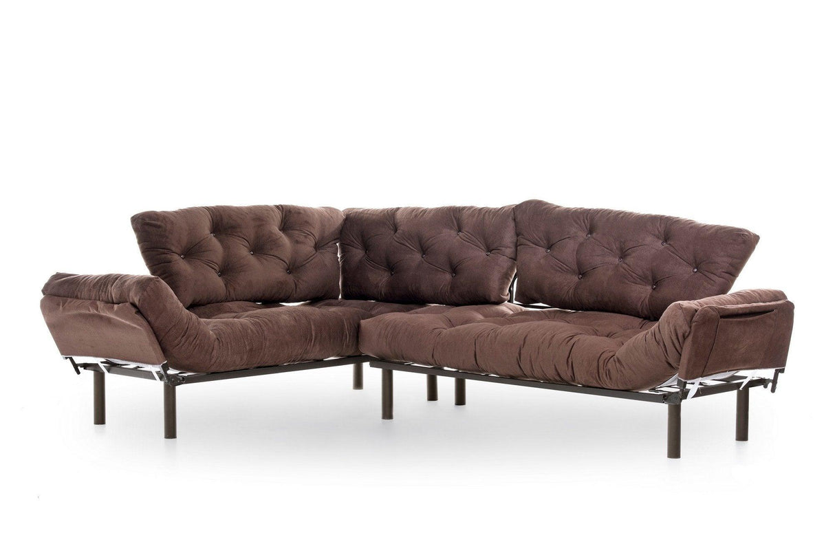 Canapea extensibilă de colț Mocca, interschimbabil, Diverse culori, 147x53x45 cm - Maro | SKU: 859FTN2009 | Canapea extensibilă de colț Mocca, interschimbabil, 147x53x45 cm, varianta Maro, produs pentru amenajarea locuinței, disponibil online în România la CasaMob
