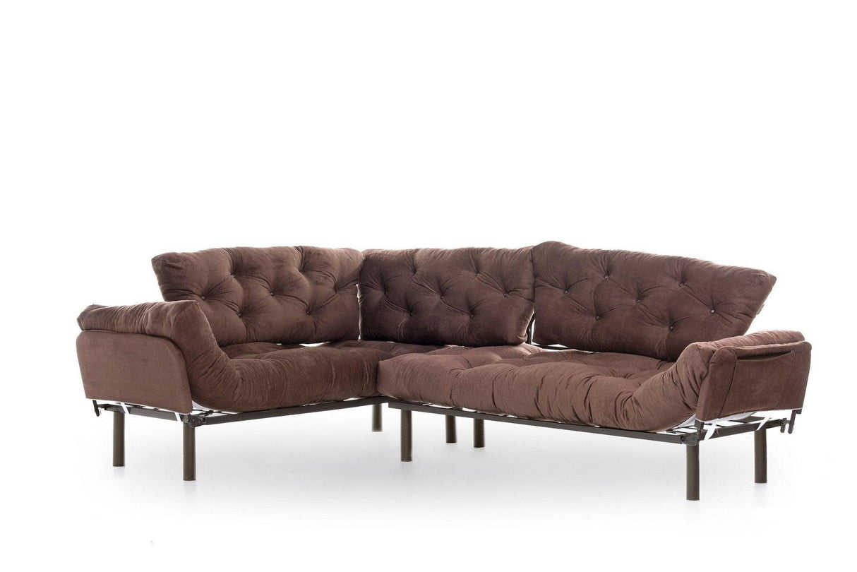 Canapea extensibilă de colț Mocca, interschimbabil, Diverse culori, 147x53x45 cm - Maro | SKU: 859FTN2009 | Canapea extensibilă de colț Mocca, interschimbabil, 147x53x45 cm, varianta Maro, produs pentru amenajarea locuinței, disponibil online în România la CasaMob