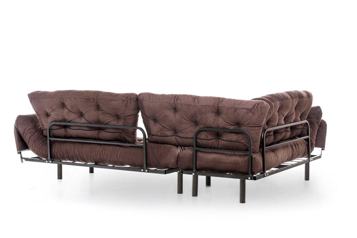 Canapea extensibilă de colț Mocca, interschimbabil, Diverse culori, 147x53x45 cm - Maro | SKU: 859FTN2009 | Canapea extensibilă de colț Mocca, interschimbabil, 147x53x45 cm, varianta Maro, produs pentru amenajarea locuinței, disponibil online în România la CasaMob