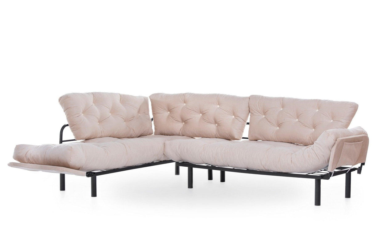 Canapea extensibilă de colț Mocca, interschimbabil, Diverse culori, 147x53x45 cm - Bej | SKU: 859FTN2010 | Canapea extensibilă de colț Mocca, interschimbabil, 147x53x45 cm, varianta Bej, produs pentru amenajarea locuinței, disponibil online în România la CasaMob