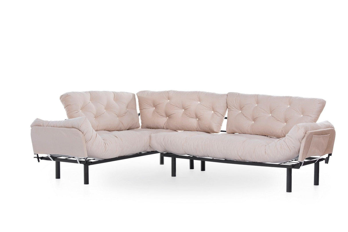 Canapea extensibilă de colț Mocca, interschimbabil, Diverse culori, 147x53x45 cm - Bej | SKU: 859FTN2010 | Canapea extensibilă de colț Mocca, interschimbabil, 147x53x45 cm, varianta Bej, produs pentru amenajarea locuinței, disponibil online în România la CasaMob