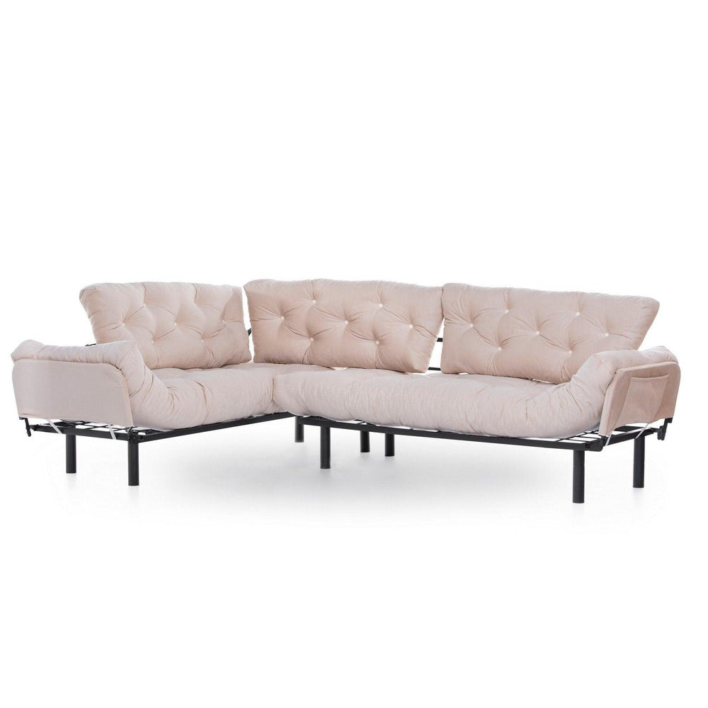 Canapea extensibilă de colț Mocca, interschimbabil, Diverse culori, 147x53x45 cm - Bej | SKU: 859FTN2010 | Canapea extensibilă de colț Mocca, interschimbabil, 147x53x45 cm, varianta Bej, produs pentru amenajarea locuinței, disponibil online în România la CasaMob