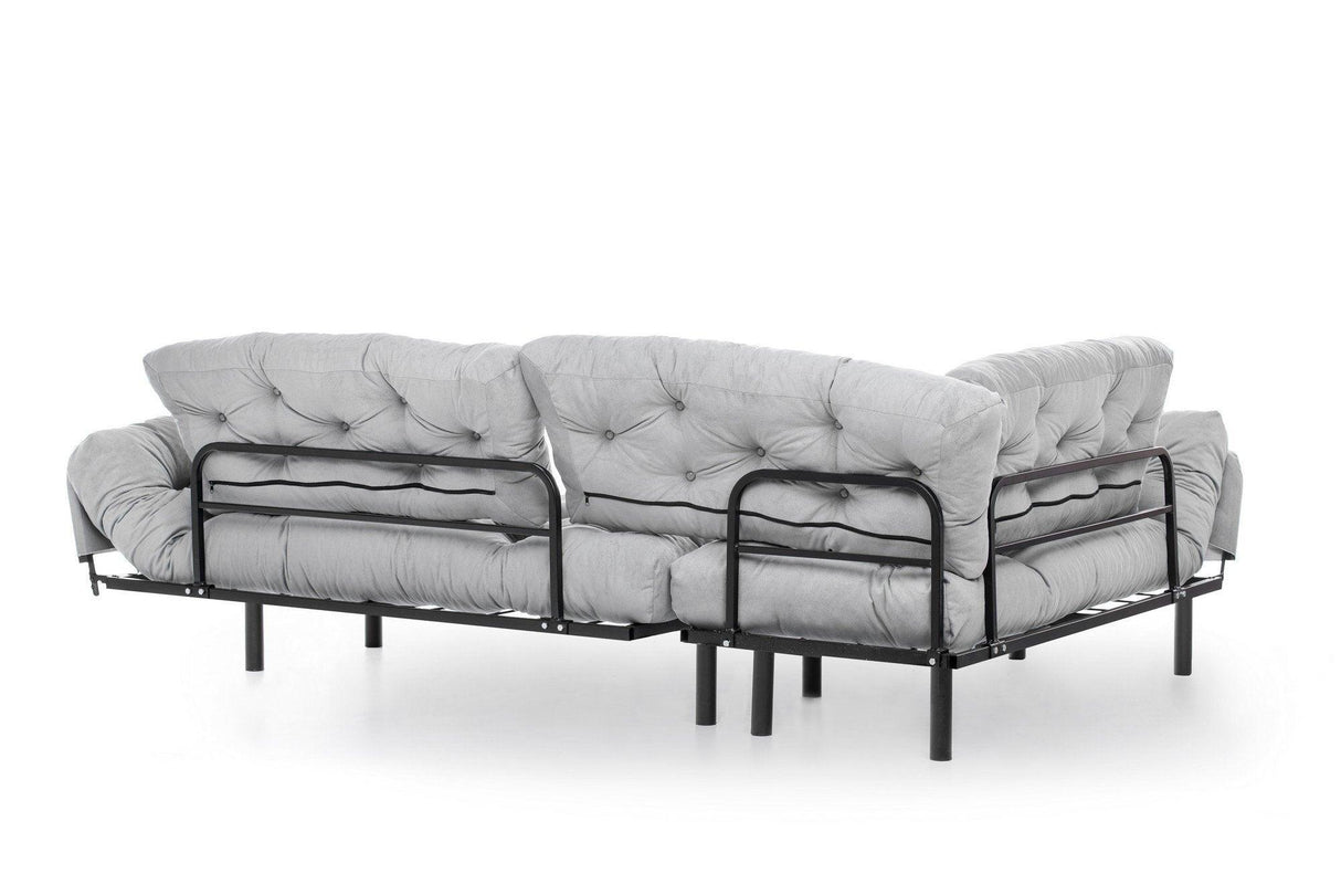 Canapea extensibilă de colț Mocca, interschimbabil, Diverse culori, 147x53x45 cm - Gri deschis | SKU: 859FTN2012 | Canapea extensibilă de colț Mocca, interschimbabil, 147x53x45 cm, varianta Gri deschis, produs pentru amenajarea locuinței, disponibil online în România la CasaMob