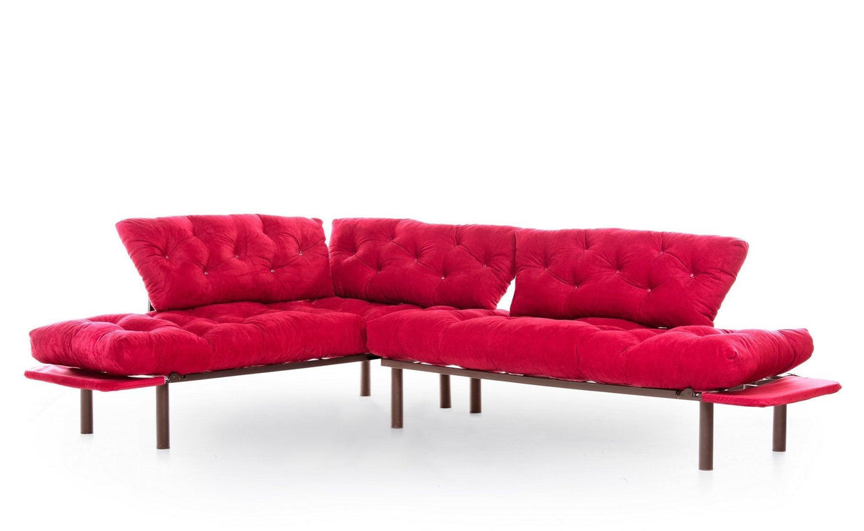 Canapea extensibilă de colț Mocca, interschimbabil, Diverse culori, 147x53x45 cm - Roșu | SKU: 859FTN2013 | Canapea extensibilă de colț Mocca, interschimbabil, 147x53x45 cm, varianta Roșu, produs pentru amenajarea locuinței, disponibil online în România la CasaMob