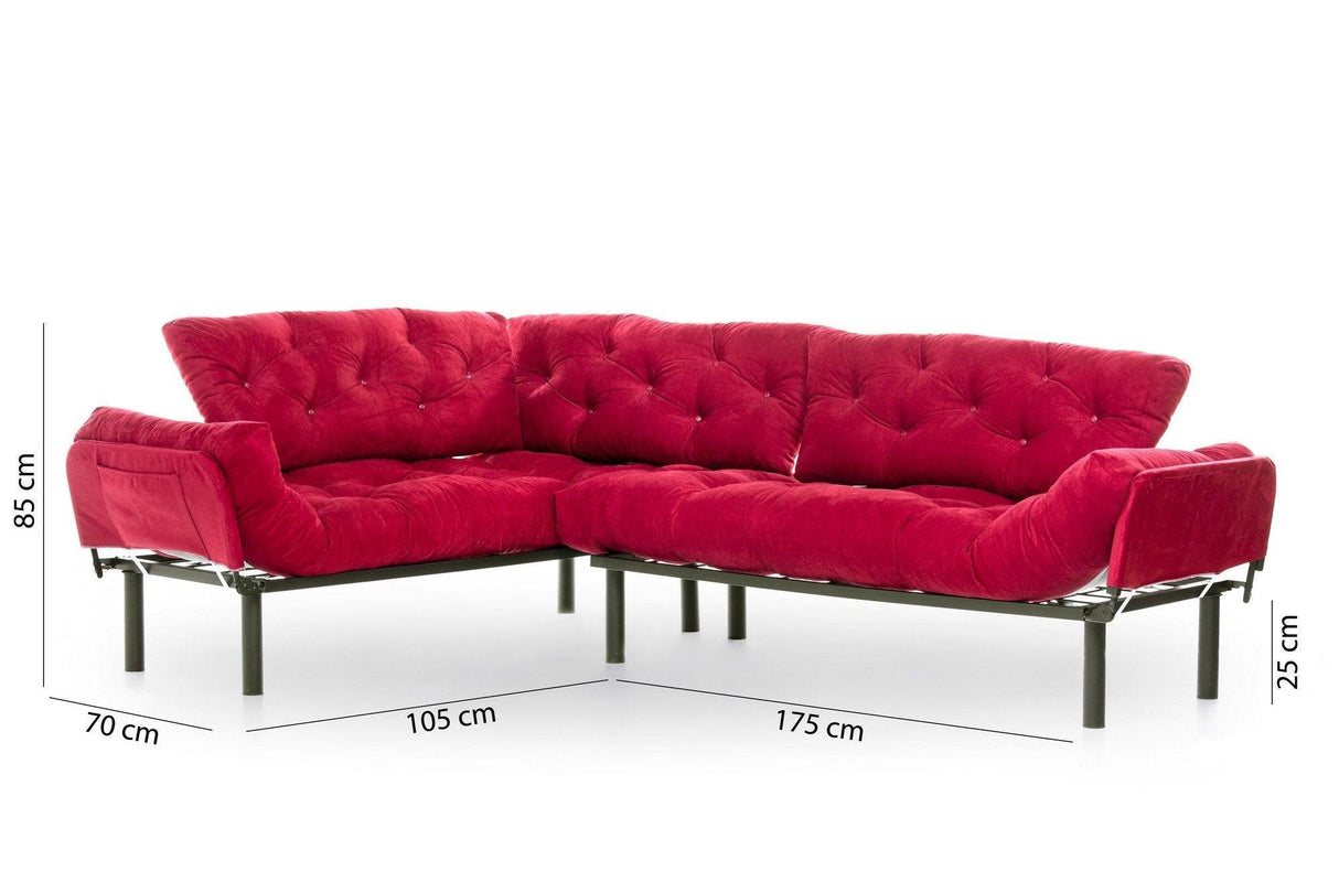 Canapea extensibilă de colț Mocca, interschimbabil, Diverse culori, 147x53x45 cm - Roșu | SKU: 859FTN2013 | Canapea extensibilă de colț Mocca, interschimbabil, 147x53x45 cm, varianta Roșu, produs pentru amenajarea locuinței, disponibil online în România la CasaMob