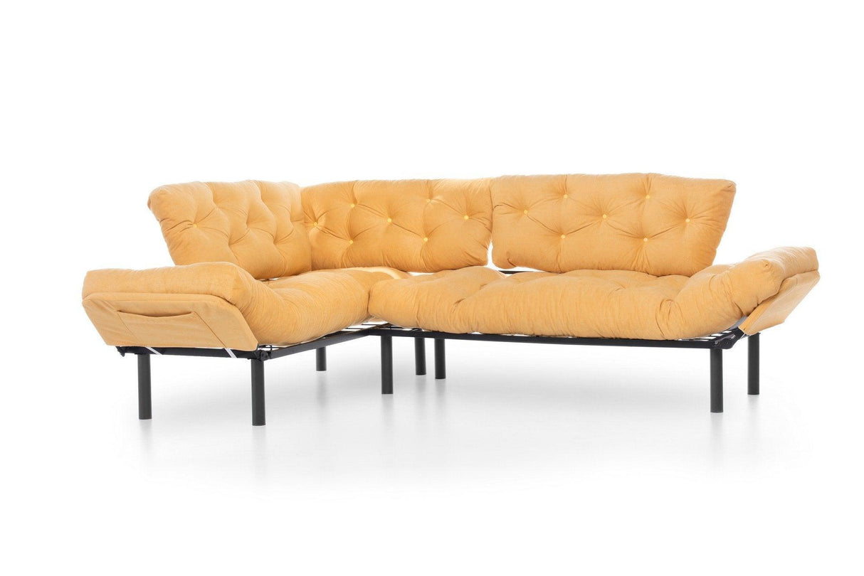 Canapea extensibilă de colț Mocca, interschimbabil, Diverse culori, 147x53x45 cm - Galben | SKU: 859FTN2014 | Canapea extensibilă de colț Mocca, interschimbabil, 147x53x45 cm, varianta Galben, produs pentru amenajarea locuinței, disponibil online în România la CasaMob