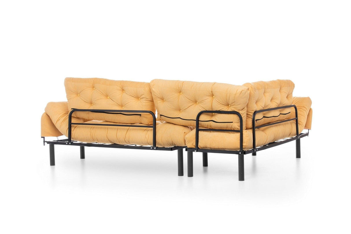 Canapea extensibilă de colț Mocca, interschimbabil, Diverse culori, 147x53x45 cm - Galben | SKU: 859FTN2014 | Canapea extensibilă de colț Mocca, interschimbabil, 147x53x45 cm, varianta Galben, produs pentru amenajarea locuinței, disponibil online în România la CasaMob