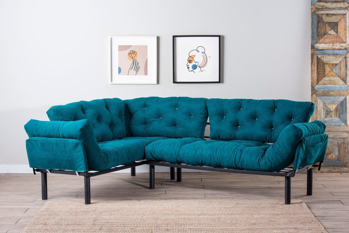 Canapea extensibilă de colț Mocca, interschimbabil, Diverse culori, 147x53x45 cm - Verde | SKU: 859FTN2015 | Canapea extensibilă de colț Mocca, interschimbabil, 147x53x45 cm, varianta Verde, produs pentru amenajarea locuinței, disponibil online în România la CasaMob
