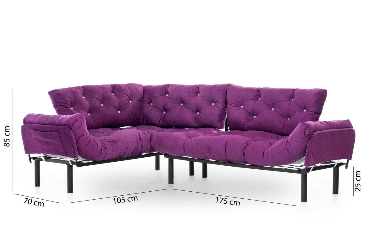 Canapea extensibilă de colț Mocca, interschimbabil, Diverse culori, 147x53x45 cm - Mov | SKU: 859FTN2016 | Canapea extensibilă de colț Mocca, interschimbabil, 147x53x45 cm, varianta Mov, produs pentru amenajarea locuinței, disponibil online în România la CasaMob