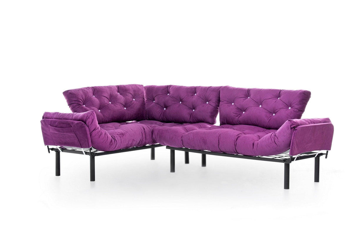 Canapea extensibilă de colț Mocca, interschimbabil, Diverse culori, 147x53x45 cm - Mov | SKU: 859FTN2016 | Canapea extensibilă de colț Mocca, interschimbabil, 147x53x45 cm, varianta Mov, produs pentru amenajarea locuinței, disponibil online în România la CasaMob