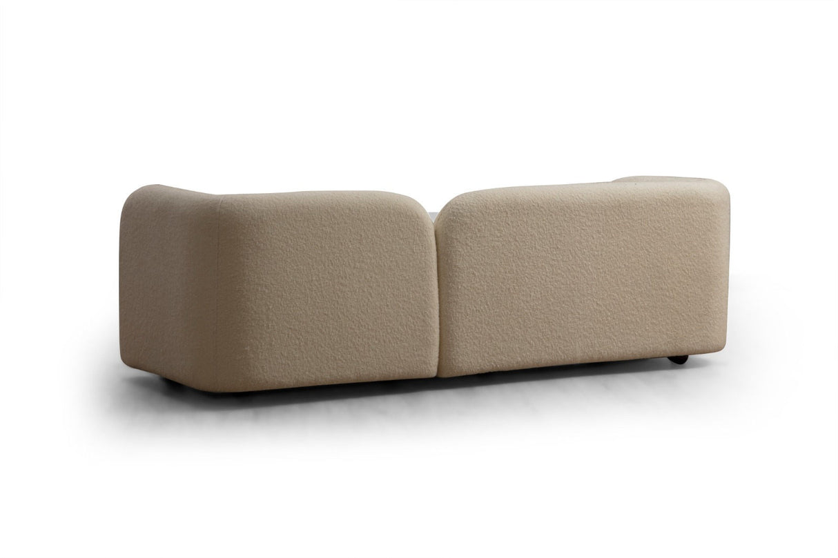 Canapea fixă 3 locuri Victoria Cream Bouclette, Crem