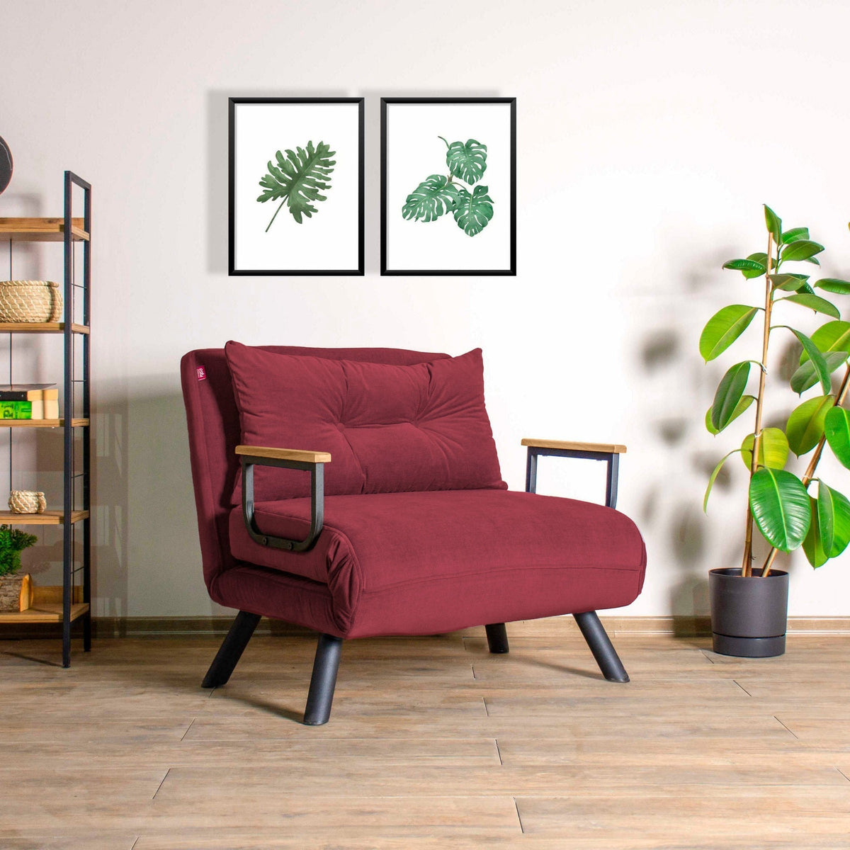 Maroon - 67x50x41 cm | SKU: 859FTN2327 | Fotoliu extensibil Sando Single, varianta Maroon - 67x50x41 cm, produs pentru amenajarea locuinței, disponibil online în România la CasaMob