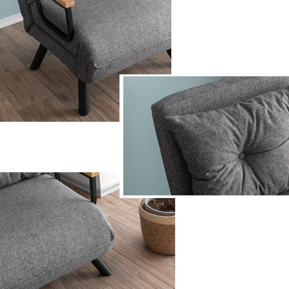 Fotoliu extensibil Sando Single, Diverse culori, Diverse dimensiuni - Gri deschis - 67x50x41 cm | SKU: 859FTN2819 | Fotoliu extensibil Sando Single, varianta Gri deschis - 67x50x41 cm, produs pentru amenajarea locuinței, disponibil online în România la CasaMob