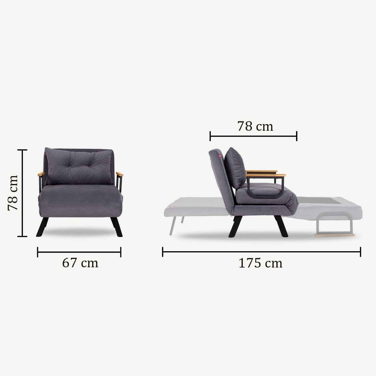 Fotoliu extensibil Sando Single, Diverse culori, Diverse dimensiuni - Maro deschis - 67x50x41 cm | SKU: 859FTN2822 | Fotoliu extensibil Sando Single, varianta Maro deschis - 67x50x41 cm, produs pentru amenajarea locuinței, disponibil online în România la CasaMob