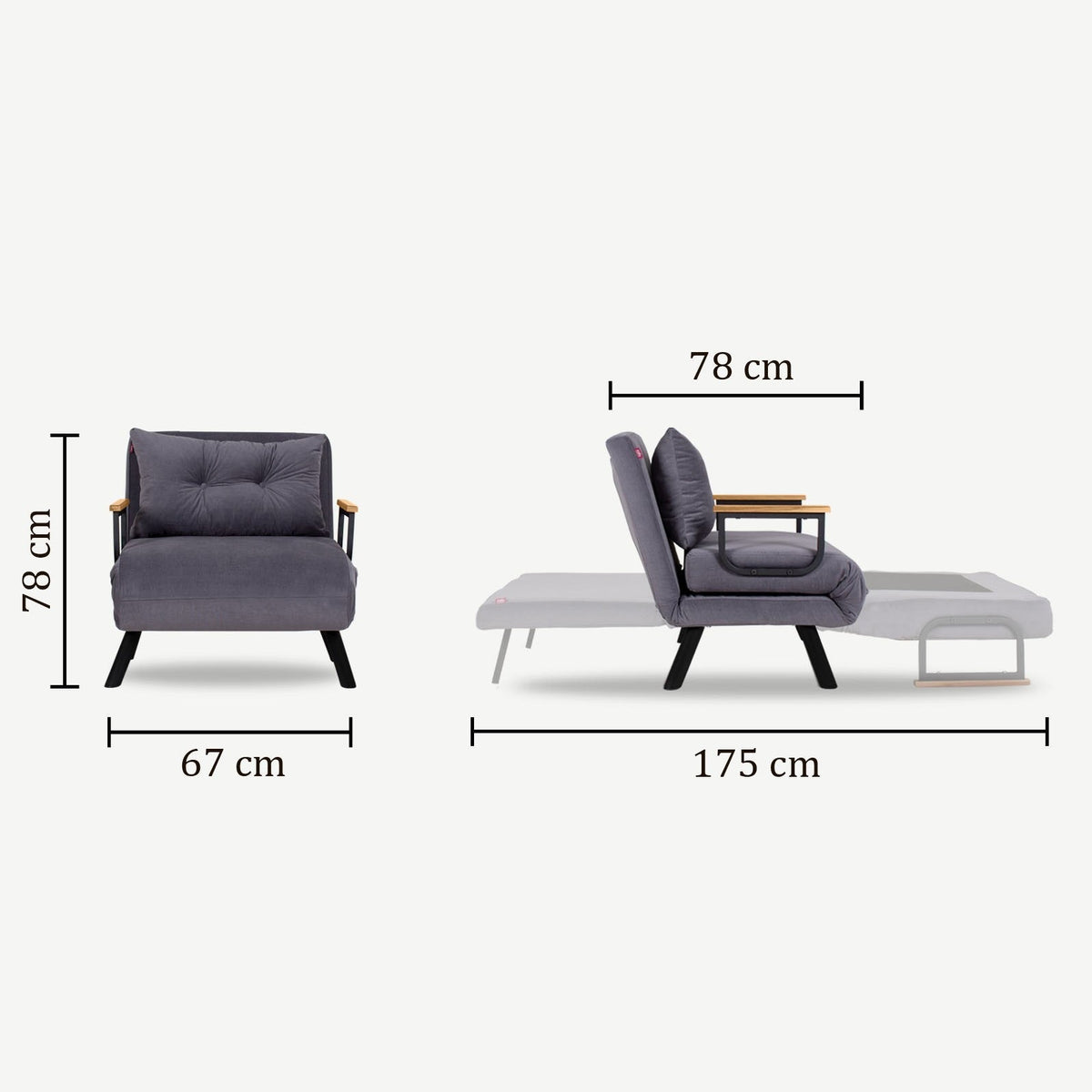 Maro deschis - 67x50x41 cm | SKU: 859FTN2822 | Fotoliu extensibil Sando Single, varianta Maro deschis - 67x50x41 cm, produs pentru amenajarea locuinței, disponibil online în România la CasaMob