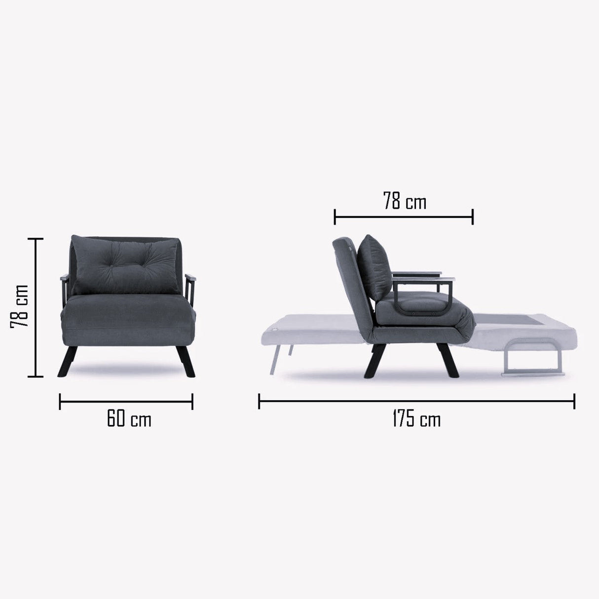 Fotoliu extensibil Sando Single, Diverse culori, Diverse dimensiuni - Maro - 60x50x41 cm | SKU: 859FTN2325 | Fotoliu extensibil Sando Single, varianta Maro - 60x50x41 cm, produs pentru amenajarea locuinței, disponibil online în România la CasaMob