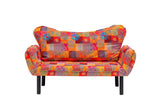 Canapea extensibilă 2 locuri Chatto, Patchwork, Multicolor, 150x70x75 cm